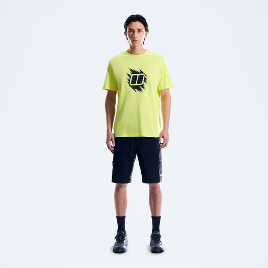 Herren-T-Shirt mit skizzierten Blöcken – Grün