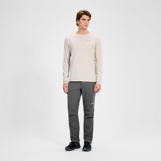 Herren Delta Langarm-Funktionsshirt - Grau