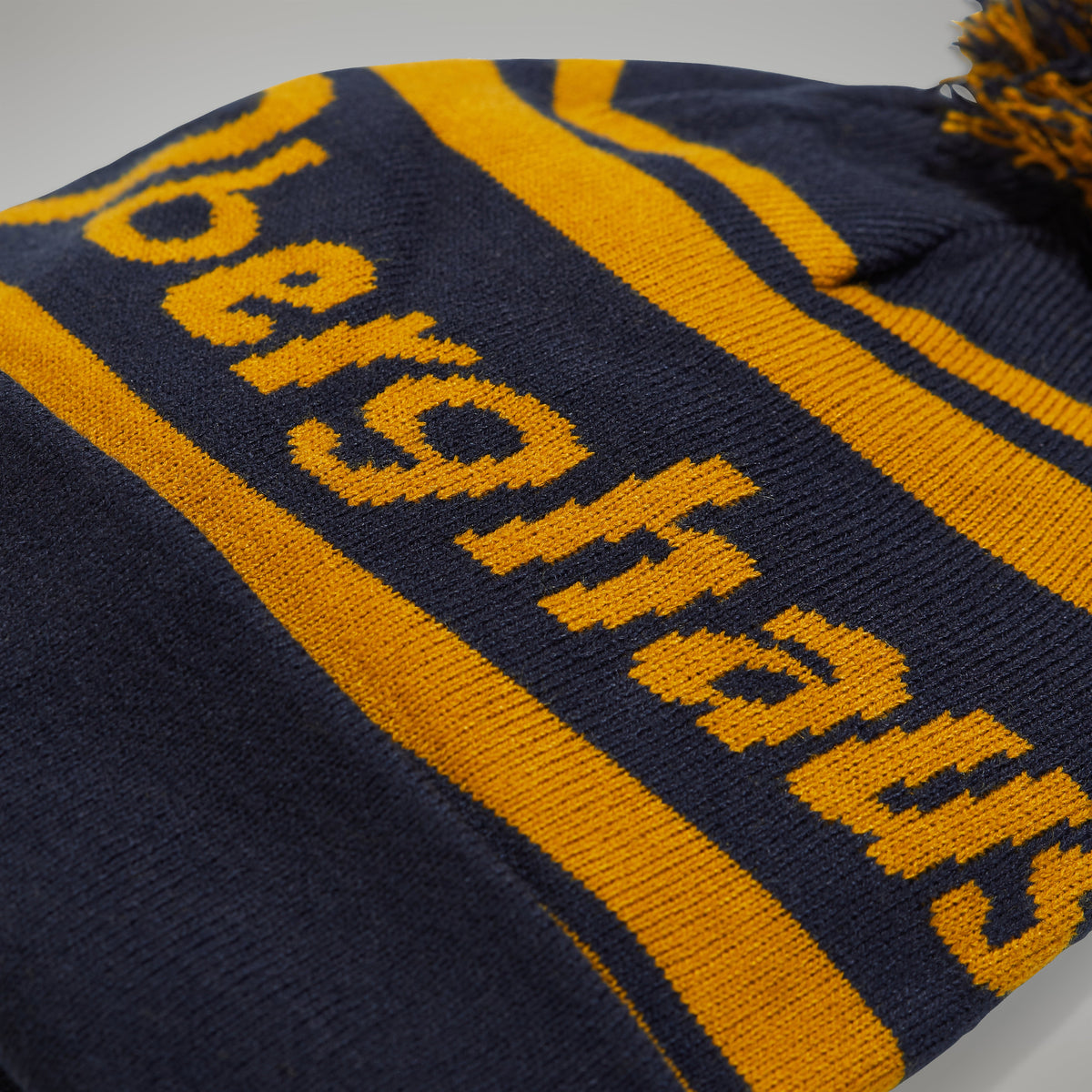 Unisex-Beanie - Dunkelblau/Braun