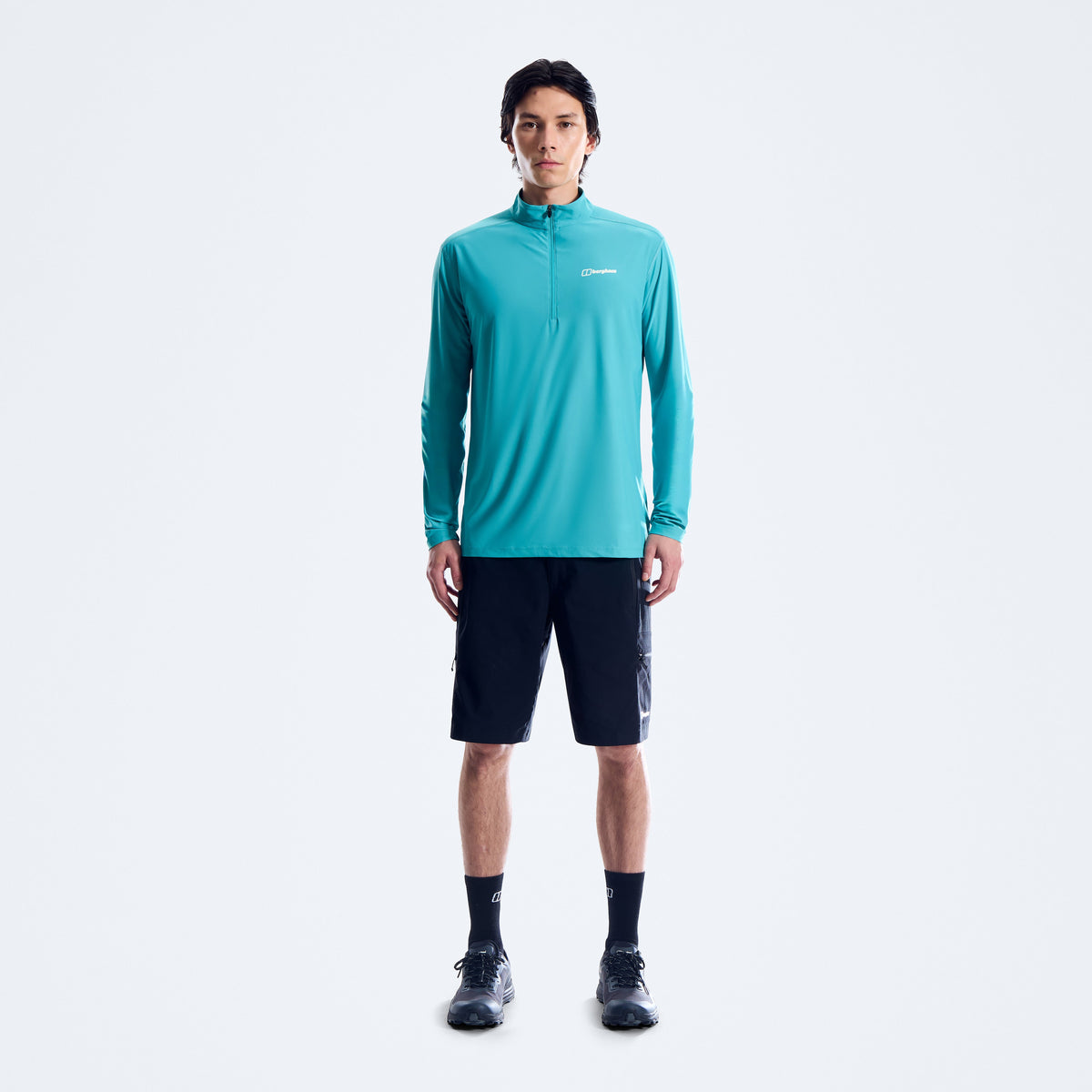 Herren 24/7 Half-Zip Langarm Tech-Shirt - Blau
