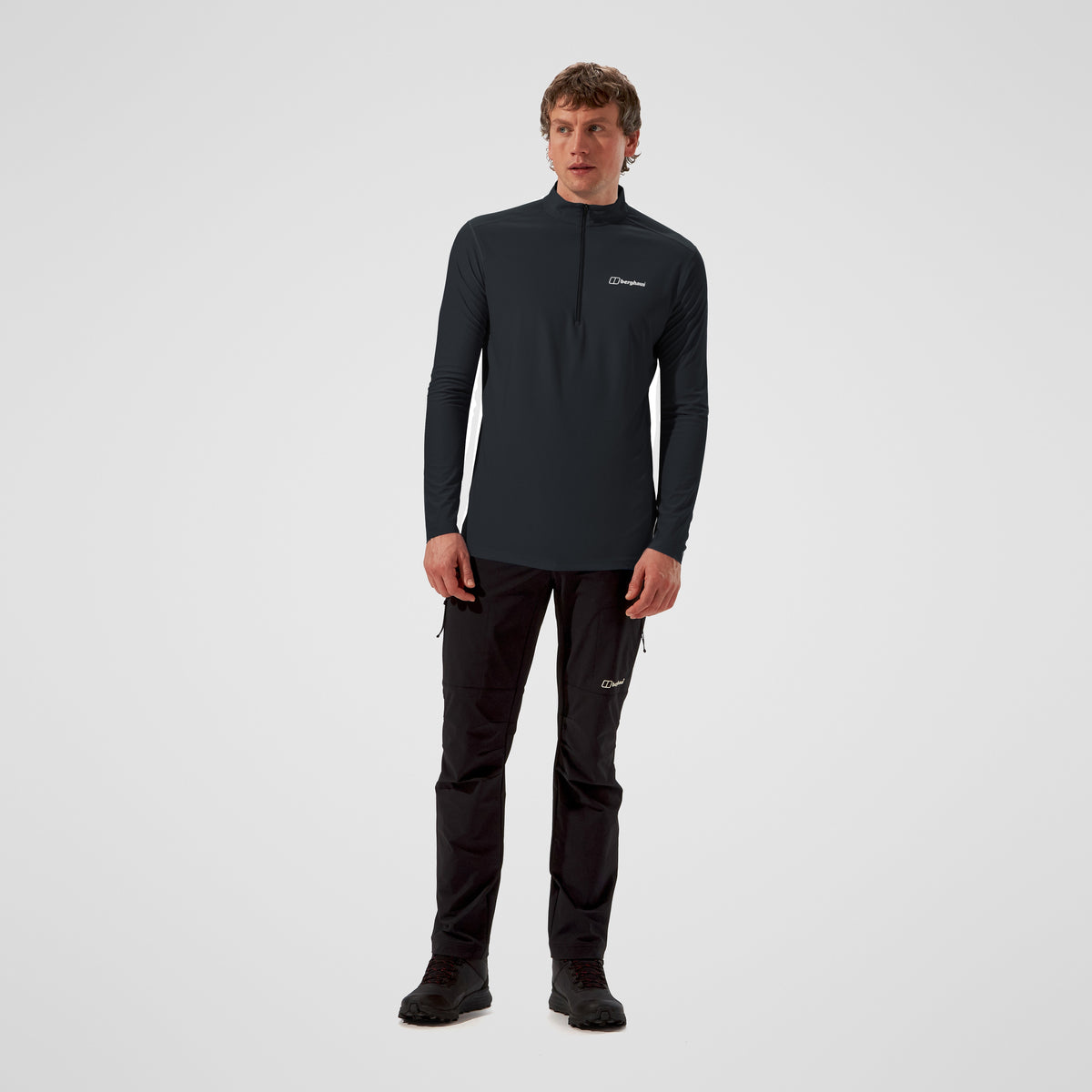 Men's 24/7 Tech Tee Long Sleeve Half Zip - Black