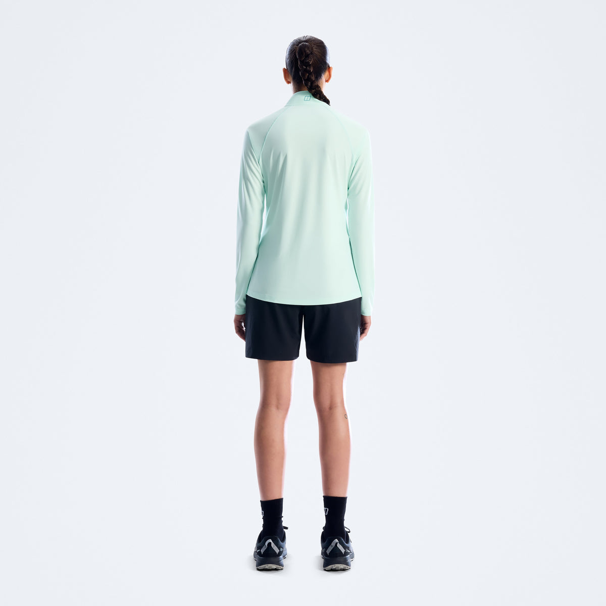 Damen 24/7 Half-Zip Langarm Tech-Shirt - Blau