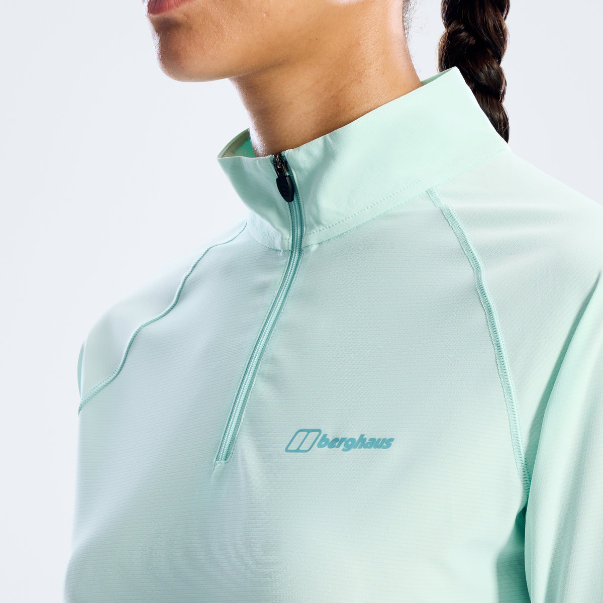 Damen 24/7 Half-Zip Langarm Tech-Shirt - Blau