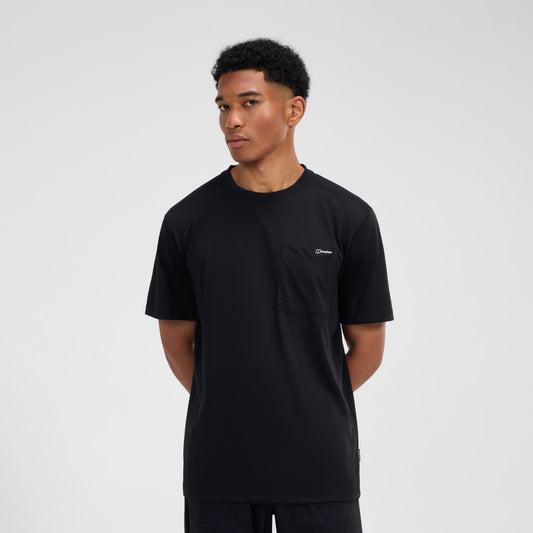 Herren Relaxed Tech-T-Shirt mit kurzem Arm - Schwarz