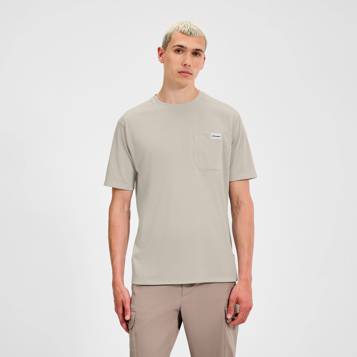 Herren Relaxed Short Sleeves Tech-Shirt – Grau