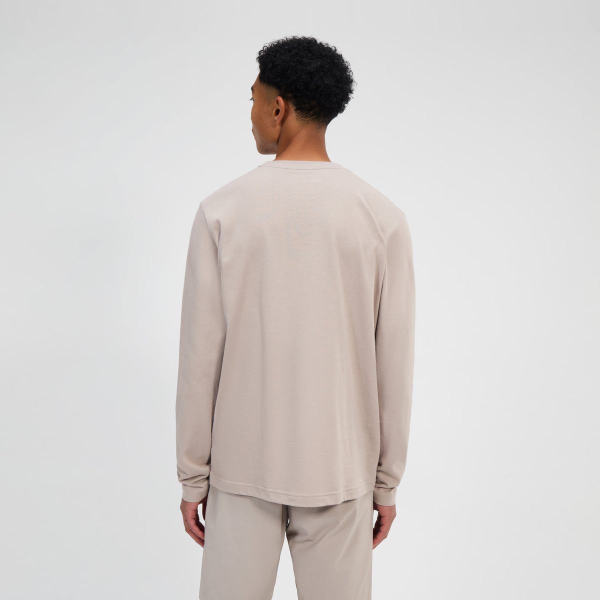 Herren Langarmshirt mit großem Logo - Grau