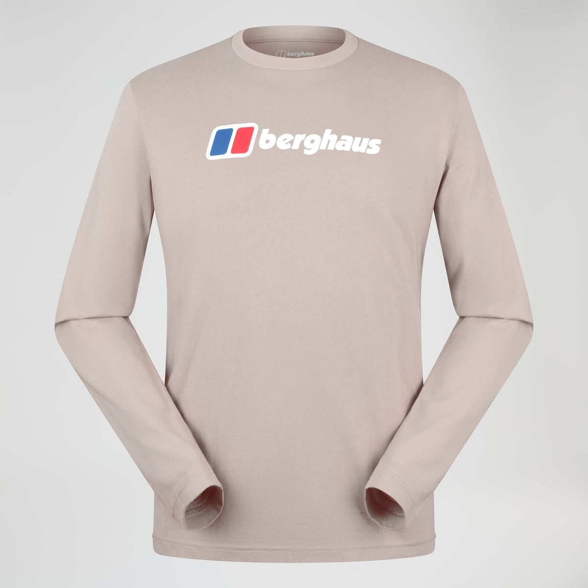 Herren Langarmshirt mit großem Logo - Grau
