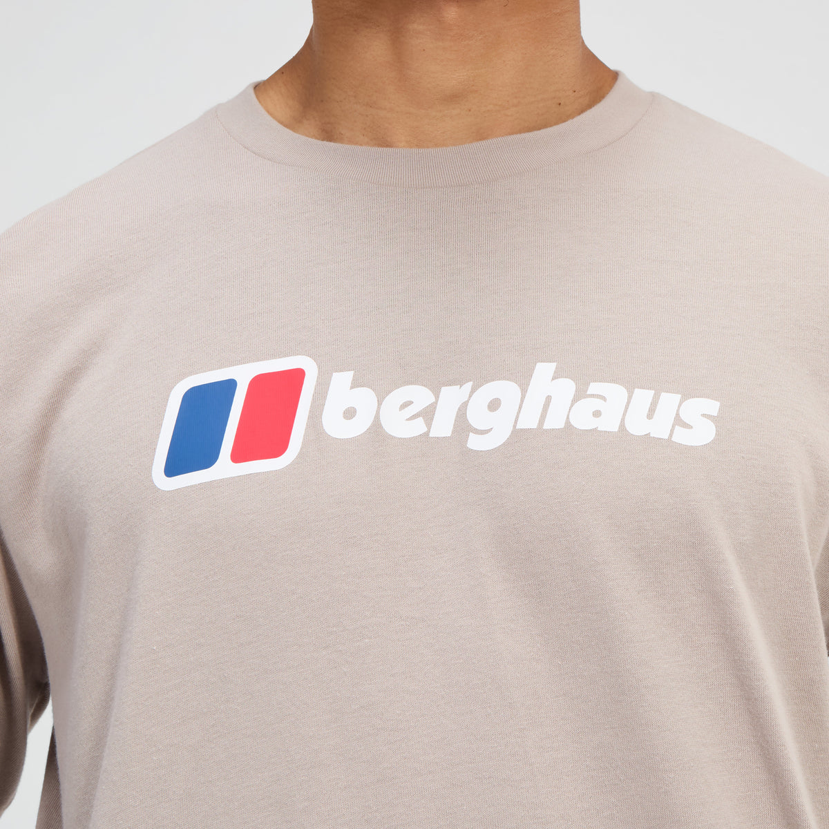 Herren Langarmshirt mit großem Logo - Grau