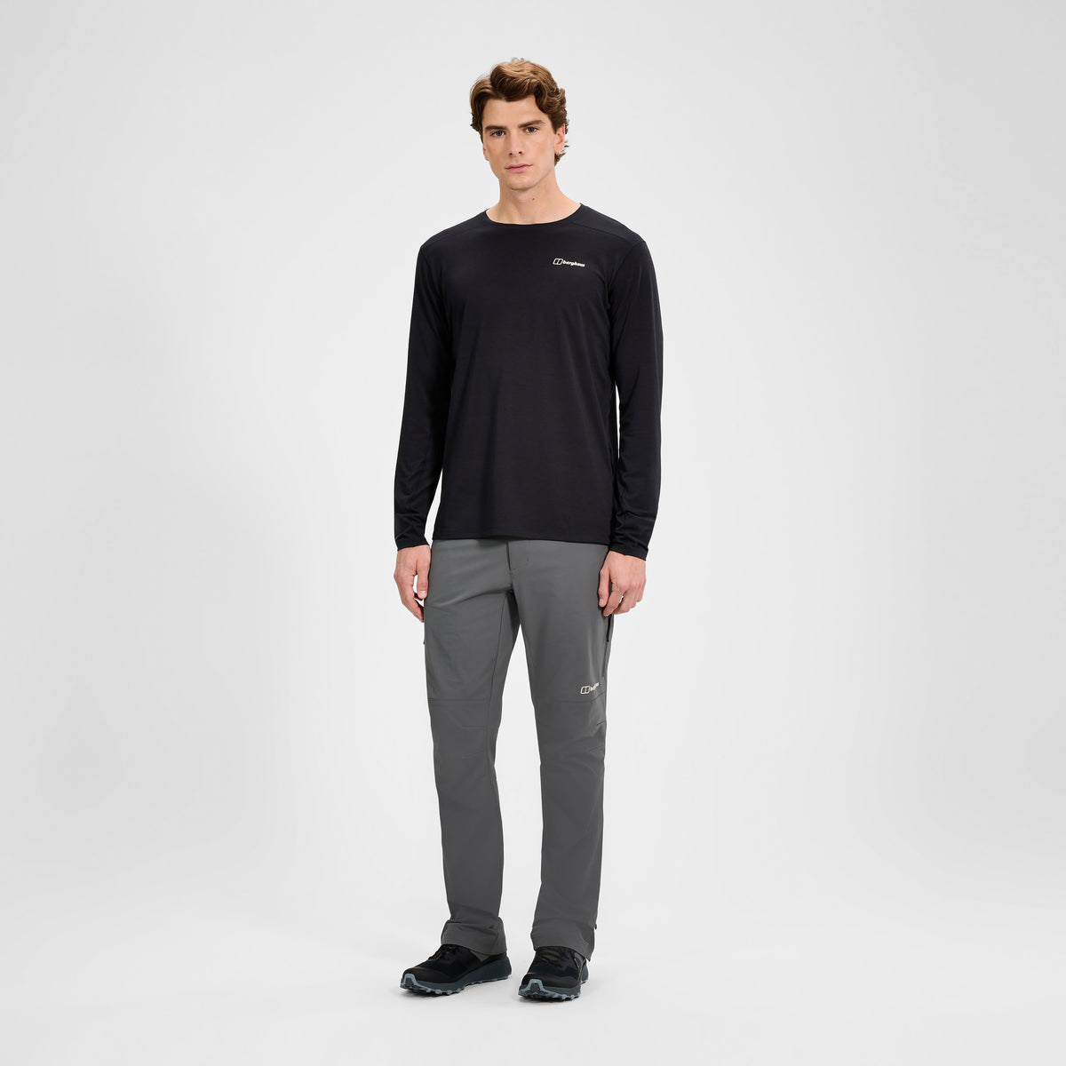 Herren Delta Langarm-Funktionsshirt - Schwarz