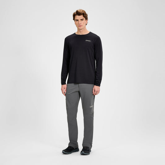 Herren Delta Langarm-Funktionsshirt - Schwarz