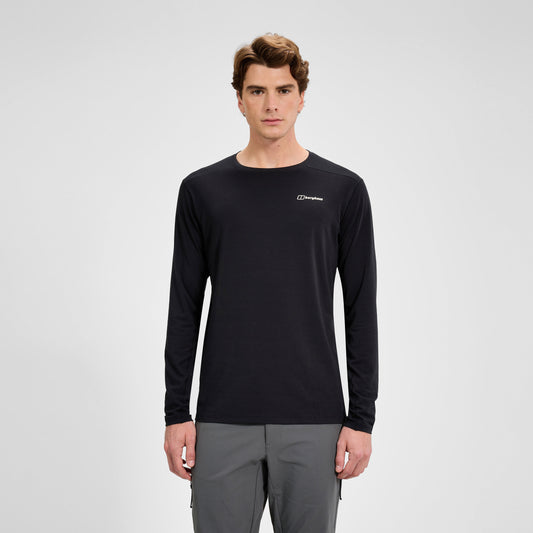 Herren Delta Langarm-Funktionsshirt - Schwarz