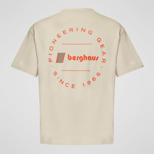 Unisex Pioneer Circular Logo Tee - Stone