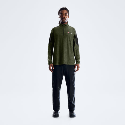 Farndale+ Long Sleeve Half Zip Tech Tee - Jet Black/Hale Navy