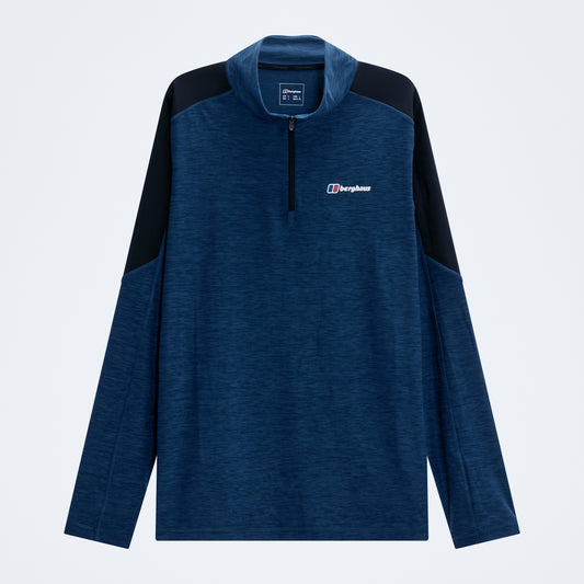 Farndale+ Long Sleeve Half Zip Tech Tee - Jet Black/Hale Navy