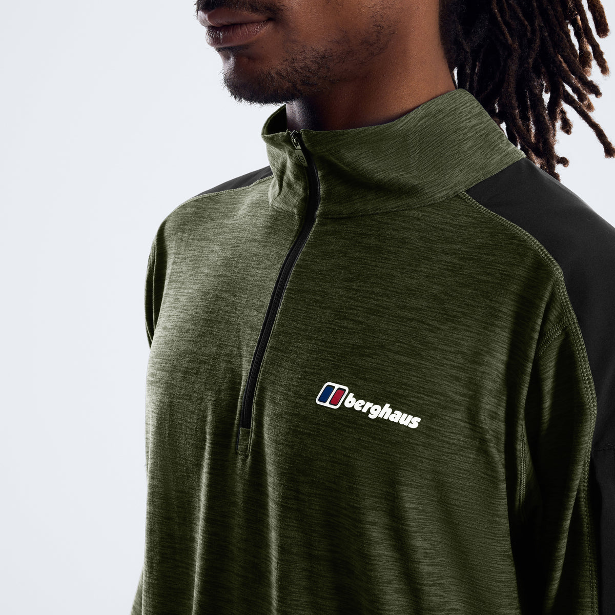 Farndale+ Long Sleeve Half Zip Tech Tee - Jet Black/Hale Navy