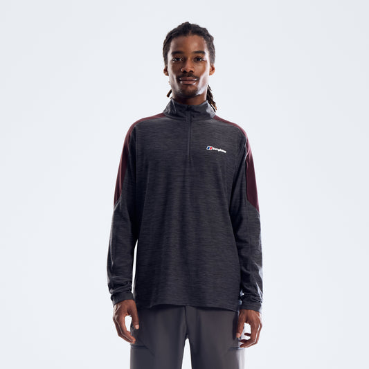 Farndale+ Long Sleeve Half Zip Tech Tee - Archive Black/Chakra