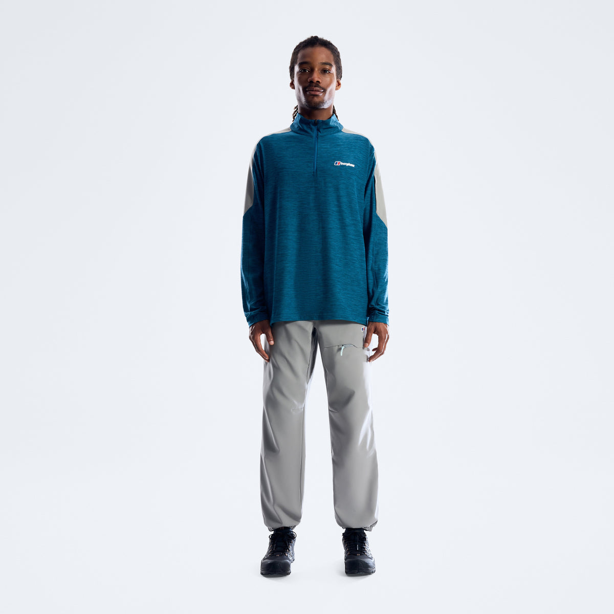 Farndale+ Langarm-Funktionsshirt mit kurzem Reißverschluss - Polar/Blue Abyss