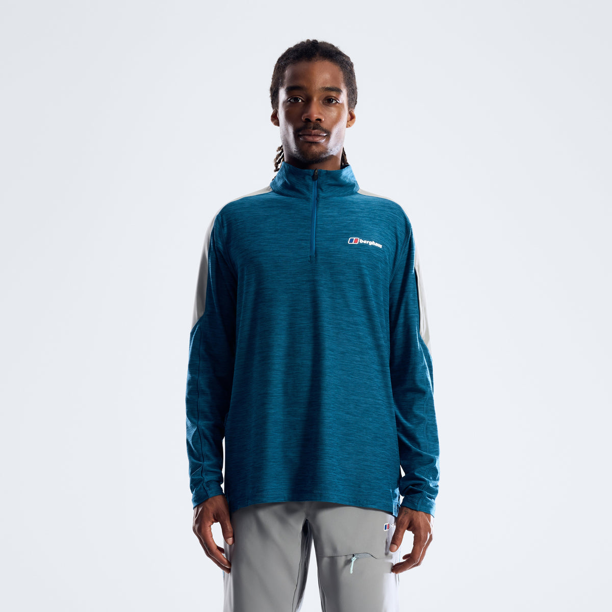 Farndale+ Langarm-Funktionsshirt mit kurzem Reißverschluss - Polar/Blue Abyss