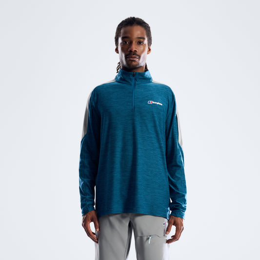 Farndale+ Long Sleeve Half Zip Tech Tee - Polar/Blue Abyss