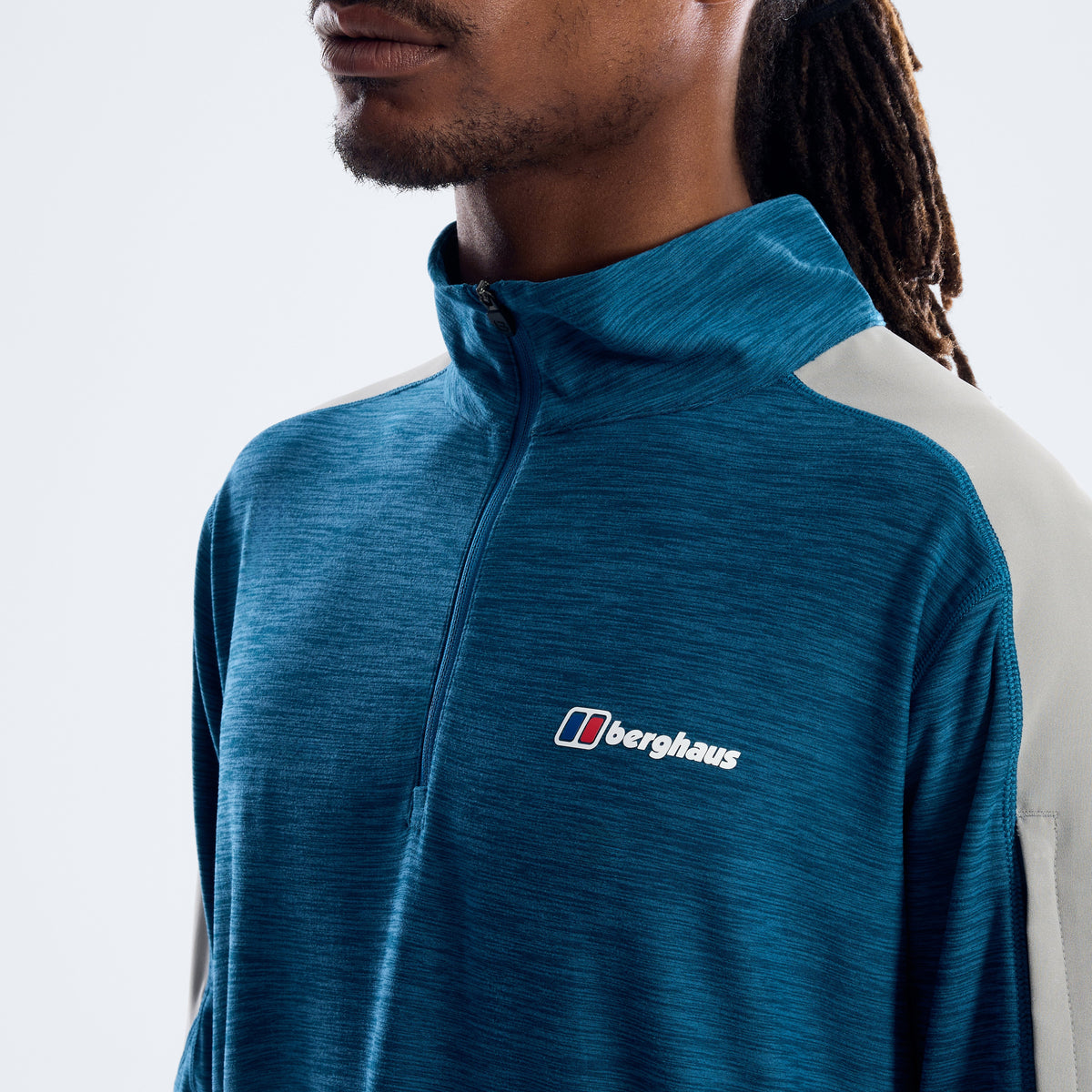 Farndale+ Langarm-Funktionsshirt mit kurzem Reißverschluss - Polar/Blue Abyss