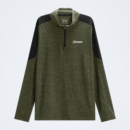 Farndale+ Long Sleeve Half Zip Tech Tee - Zephyr/Cheviot Green