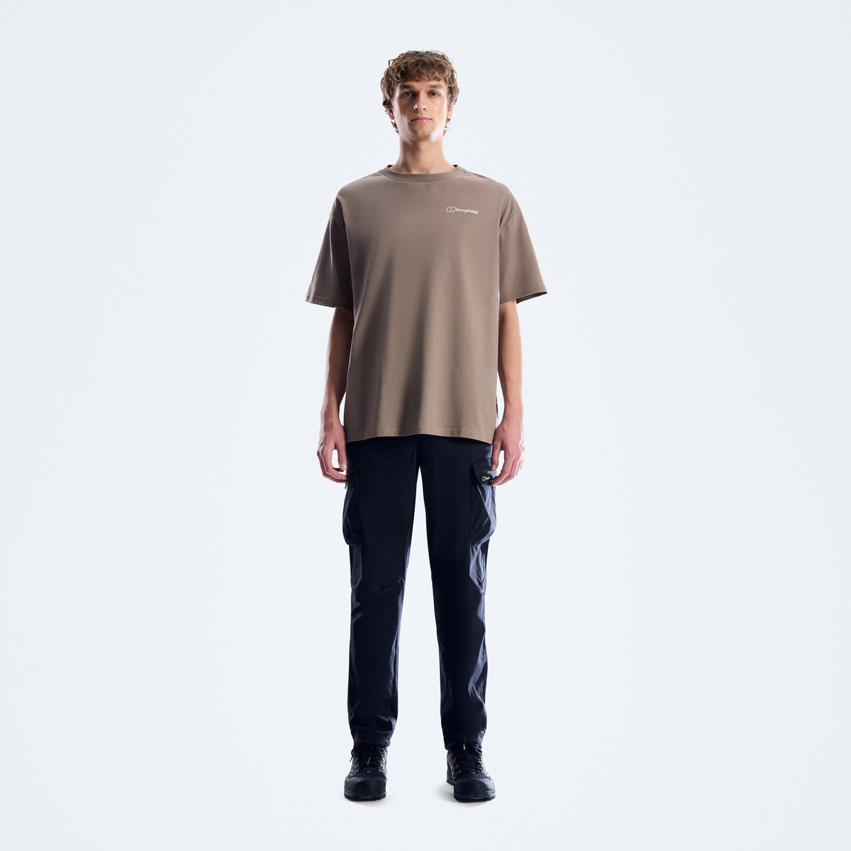 Herren-T-Shirt mit Geo-Struktur - Dunkelgrau