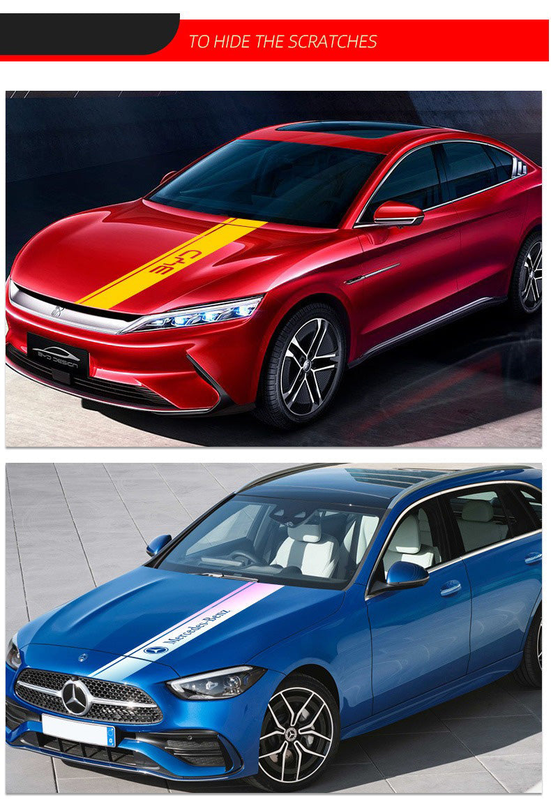 Kreativer Blumenaufkleber für die Motorhaube