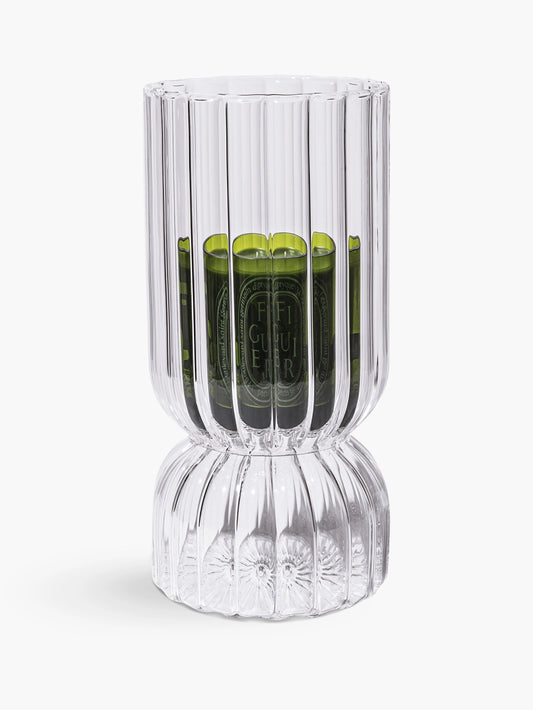 Ribbed Candle Holder For medium and large candles 980G